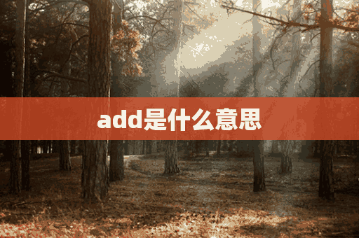 add是什么意思(add是什么意思中文)